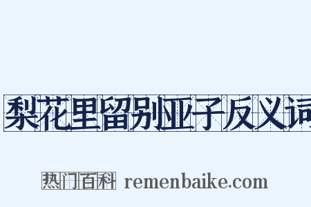 梨花里留别亚子反义词是什么意思的图片